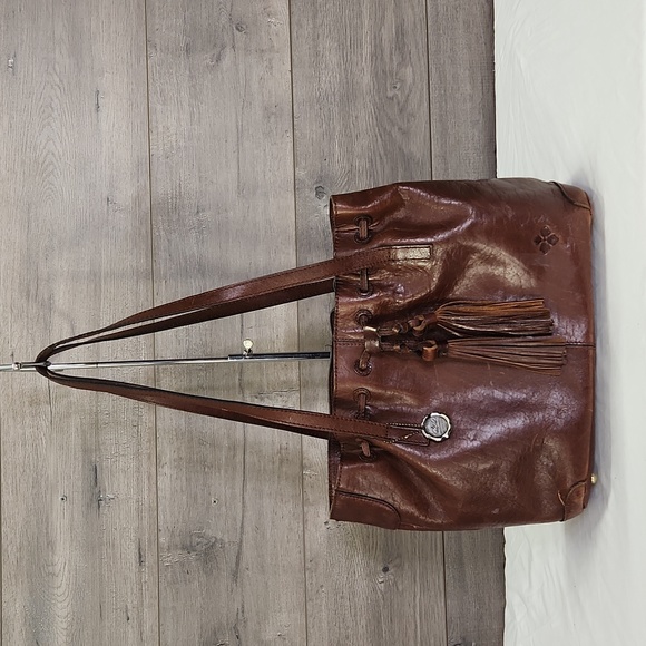 Patricia Nash Bags Patricia Nash Brown Leather Drawstring Shoulder Bag Poshmark